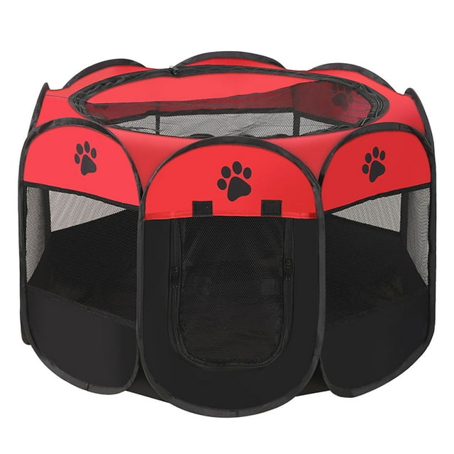 HHBEAUTY Parc Portable pour Chat pour Chats d'Intérieur Fermé, Petit Parc Pliable pour Chien Chiot Cage Chenil Cage Extérieur avec Toit Supérieur, Tente de Jeu Pop-Up Pliable pour Chaton pour Camping VR