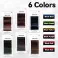 thumbnail image 2 of ABONNIE Extensiones de pestañas con volumen clásico de color ombré, pestañas de colores esponjosas hechas a mano, suministros de volumen, 2 of 5