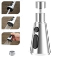 thumbnail image 3 of Kitchen Faucet Sprayer Head 3-Function Splash-proof Tap Sprayer Nozzle with Adapter 360-Degree Sink Pull Out Spray Replacement Heads for FM22/M24 Connector, 3 of 10