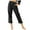 Black, variant on Summer Pants for Women Solid Color High Waist Pants And Linen Casual Cropped Trousers Fancy for Women Sequined Smart Skin Pant Sequin Flare Casual Drawstring Navy 2XL
