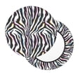 thumbnail image 3 of Round Bar Stool Seat Covers, abstract black white zebra print Elastic Round Chair Cover Stool Seat Slipcover Bar Stool Cushions Round Pad for 12-14 inch, 3 of 7