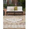 thumbnail image 3 of Unique Loom Outdoor Traditional Collection Area Rug - Valeria (10' Square Natural/Ivory), 3 of 8