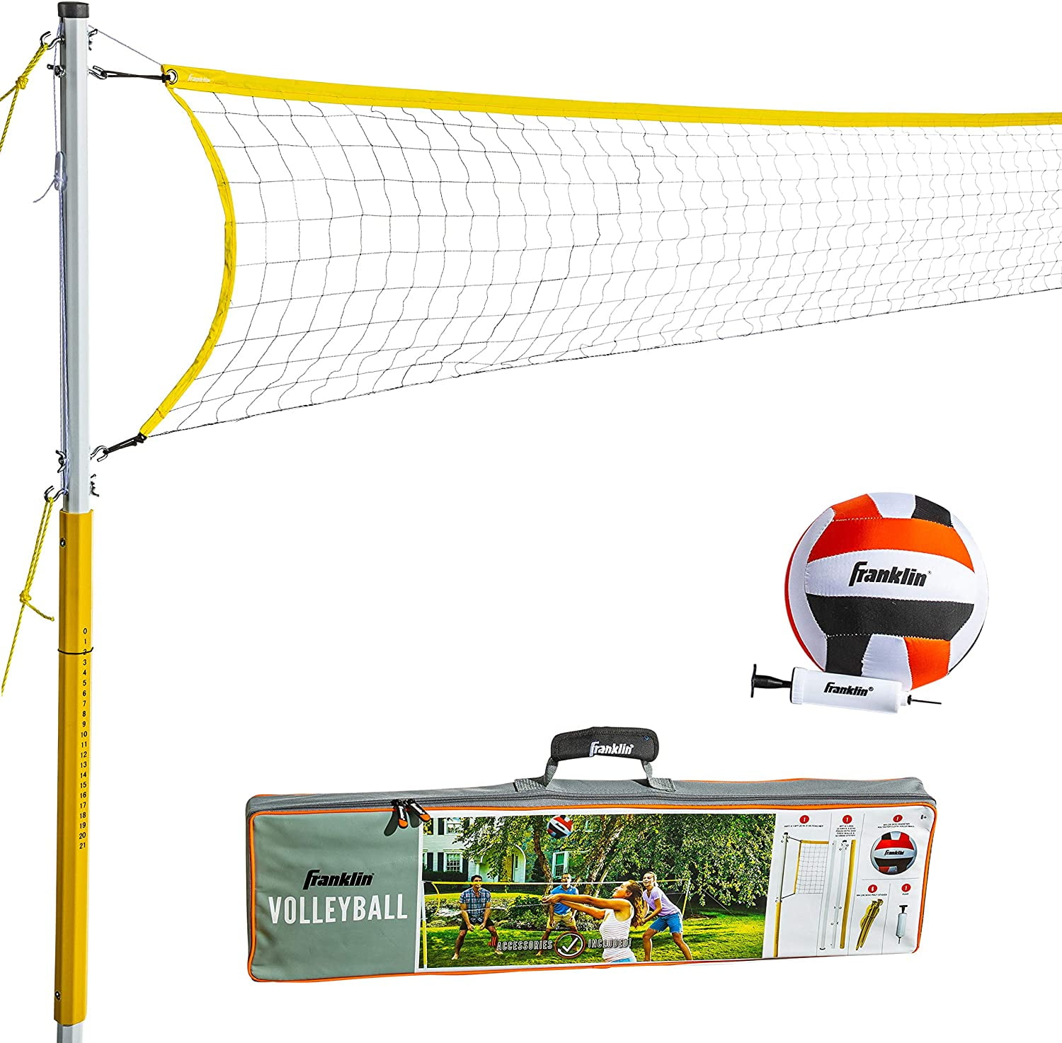Outdoor Volleyball Net Sets Beach + Backyard Portable Volleyball Net with Poles Complete