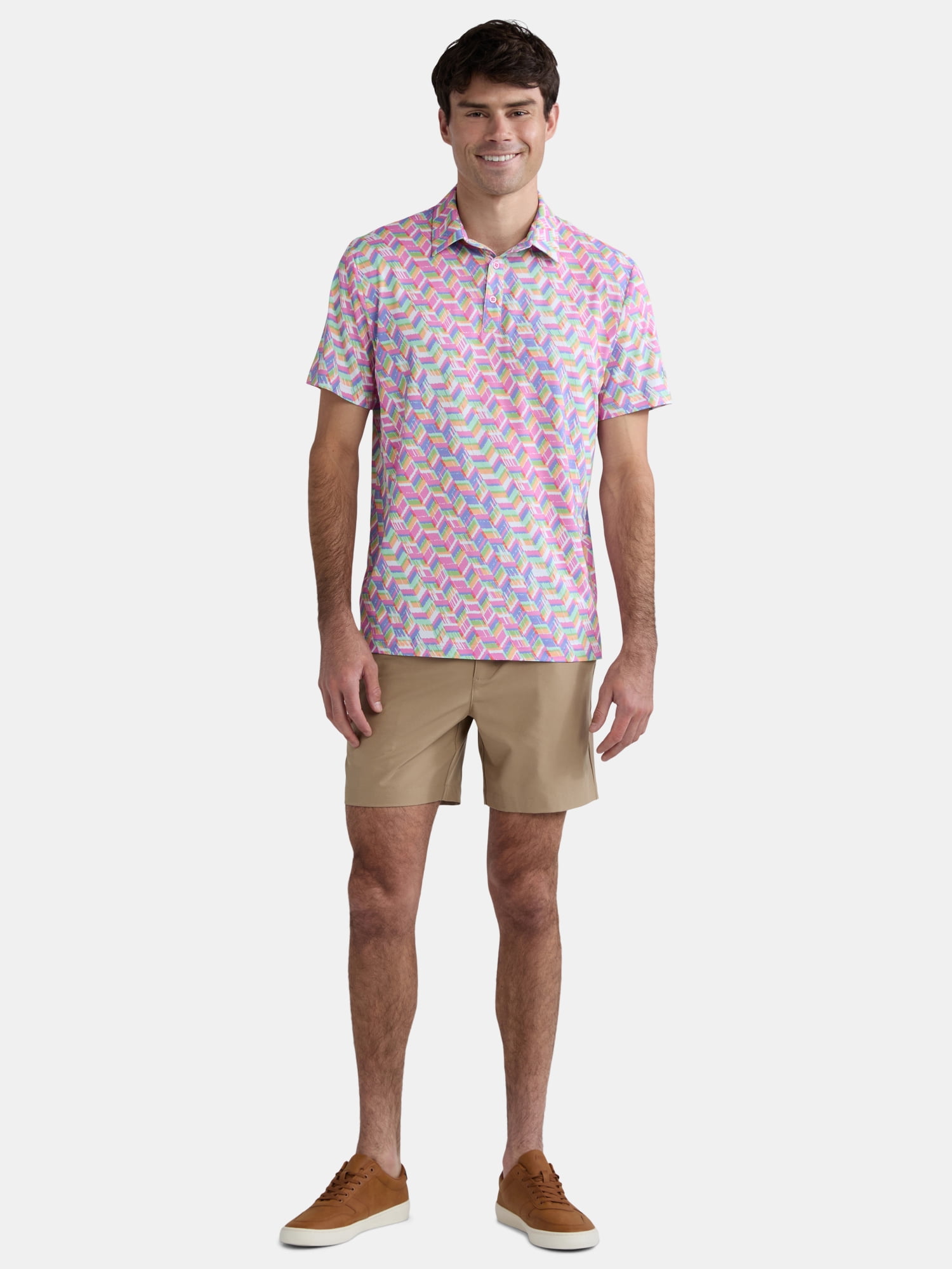 Birdie Bound Men's & Big Men's Novelty Print Golf Polo, Sizes S-5XL