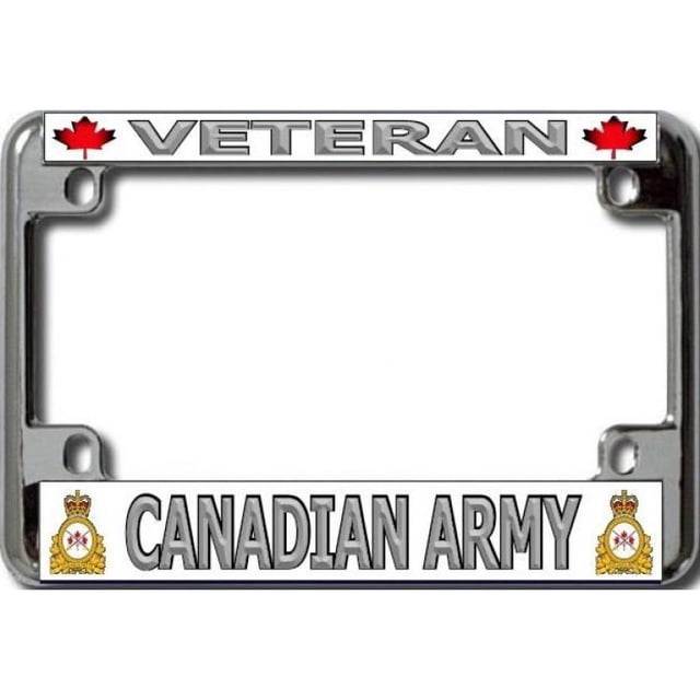Cadre de Plaque d'Immatriculation de Moto Chromée Armée Canadienne