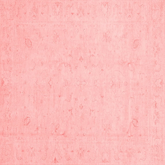 Ahgly Company Machine Washable Indoor Square Oriental Red Traditional Area Rugs, 3' Square