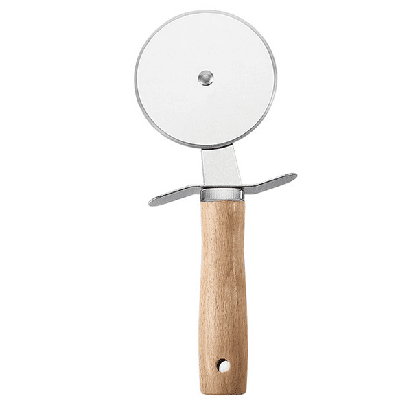 Utensilios de cocina pequeños de acero inoxidable con mango de madera - cuchillo de pizza con mango de madera MFZFUKR CPB-US-CJZ436-4