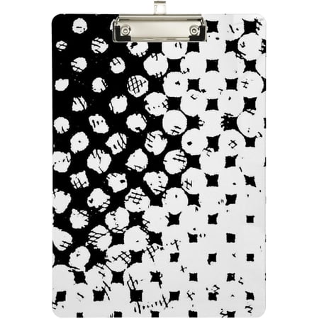 Wellsay Clipboard for Classrooms Office Black and White Polka Dots Plastic Clipboard Standard Letter Size A4 Clipboard with Low Profile Metal Clip Decorative Clip Boards for Teachers