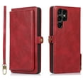 thumbnail image 2 of Feishell Magnetic Detachable Wallet Case for Samsung Galaxy S25 Ultra,with Wrist Strap,Premium PU Leather Magnetic Buckle Credit Card Slots & Cash Pocket Shockproof Phone Case for Women Men,Red, 2 of 9