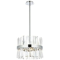 Serephina 16 inch crystal round pendant light in chrome