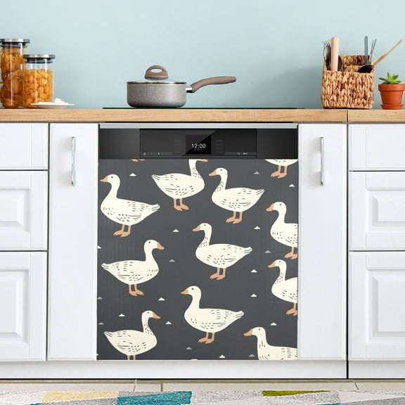 Goose and Duck Dishwasher Magnet Cover Magnetic Fridge Door Cover Home Kitchen Decor 23"x 26"
