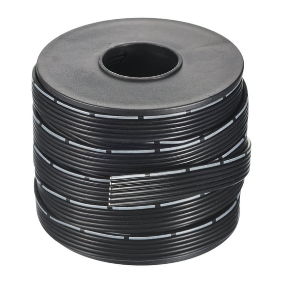 Uxcell 24AWG Silicone Ribbon Cable 6Pin 24 Gauge Flat Cable Flexible Silicone Wire 10m/32.8ft Black Tinned Copper Wire