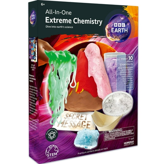 BBC Earth All-in-One Extreme Chemistry Set, Kids Science Experiment Kit for Boys and Girls, Ages 6 
