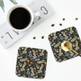 thumbnail image 4 of Lsque Vintage Casino Chips Pattern 4" Drink Coasters Set of 4, PVC Leather Absorbent Coasters, Table Coaster Set Decorative Coffee Cup Coasters Housewarming Gift -Square, 4 of 6