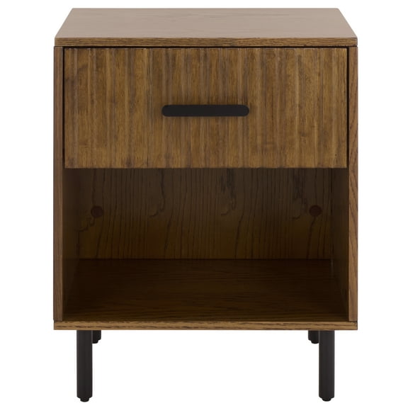 SEI Amelin Modern Nightstand with 1 Drawer and 1 Shelf, Walnut