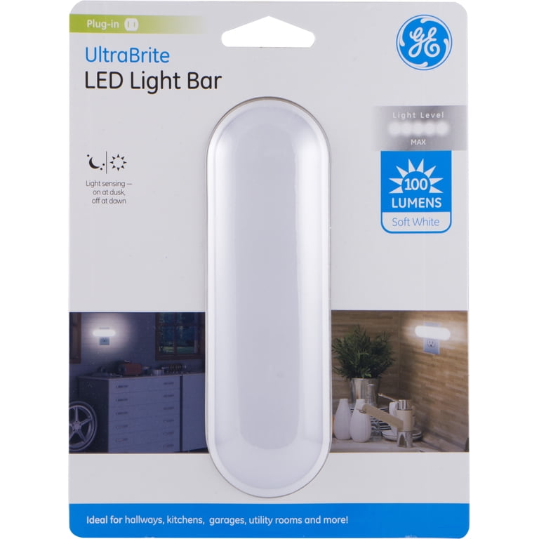 GE Ultrabrite LED Light Bar 2-Pack - 100 Lumens, Plug-in, Dusk-to-Dawn Sensor, Auto/On/Off Switch 6 thumbnail image