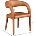 thumbnail image 3 of Meridian Furniture Sylvester Cognac Vegan Leather Dining Chair, 3 of 9