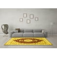 thumbnail image 3 of Ahgly Company Indoor Square Medallion Yellow Traditional Area Rugs, 3' Square, 3 of 4
