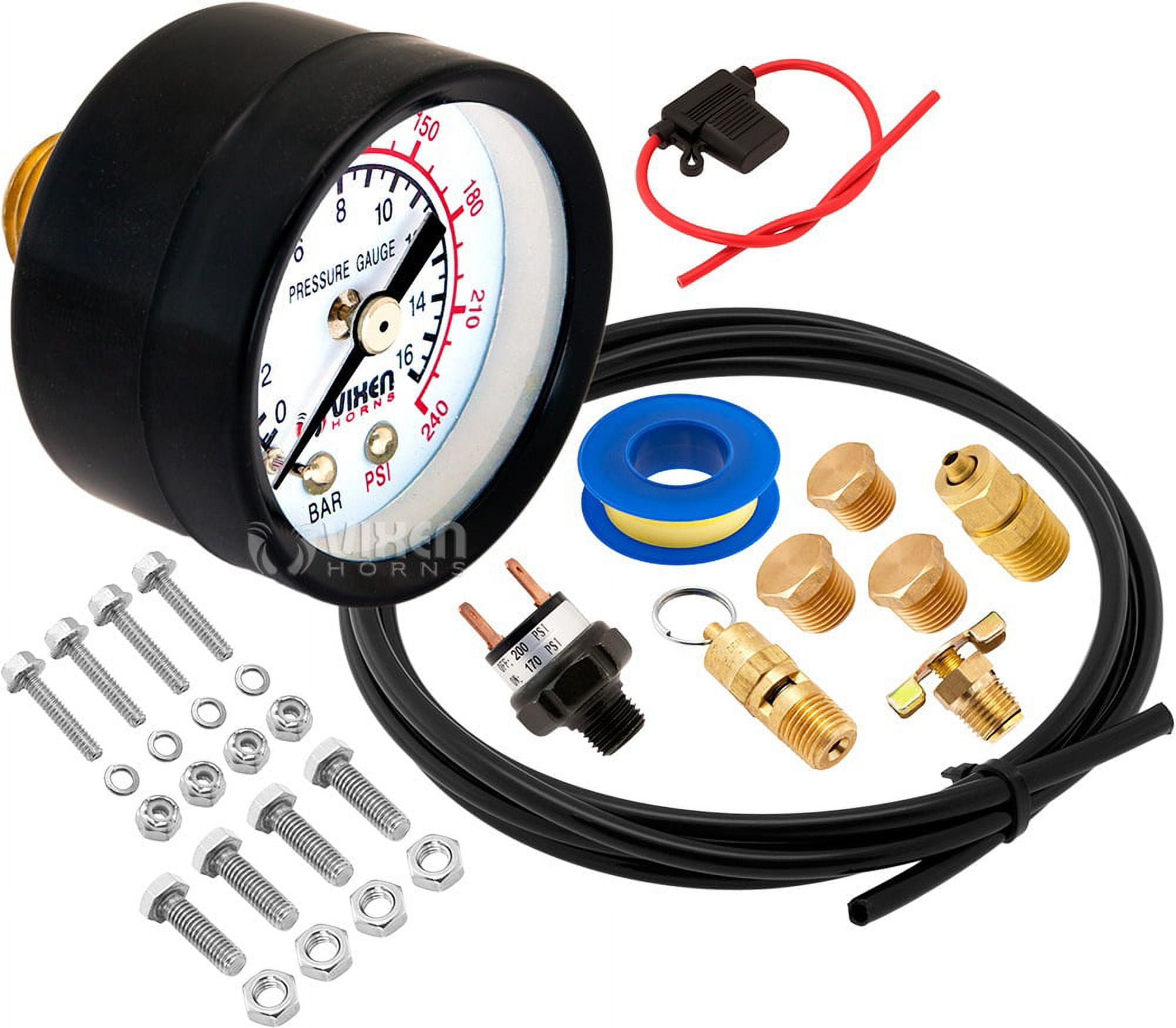 Vixen Horns 5 Gallon (18 Liter) Train/Air Horn Tank With 200 PSI Compressor Onboard System