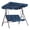 Blue, variant on GIMMYFIVE 3-Seat Outdoor Patio Swing Chair with Adjustable Canopy & Cushions, UV & Weather Resistant, 600lb Capacity for Garden Porch Balcony, Red