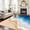blue, variant on Teal Green Round Area Rug 3.3 FT, Non Slip Small Entryway Kitchen Mat, Geometric Brown White Beach Waves Gradient Washable Soft Circular Rug Non-Shedding Door Mat for Bathroom Playroom Kids Room