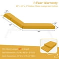 thumbnail image 5 of Pakunoda Chaise Lounge Cushions 80" x 26" x 4" Outdoor High-Density Foam Patio Furniture Lounger Replacement Cushions with Zipper Ties Water-Resistant for Pool, Yellow, 5 of 7