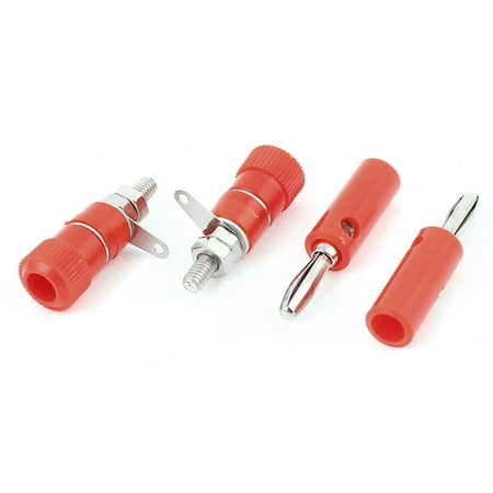 Audio Binding Post - Audio Speaker Screw 4mm Banana Plug Binding Post Socket Connector Red 2 Pairs