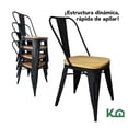 thumbnail image 4 of Silla Tolix Blanco Metálico Con Asiento Madera Para Comedor negro, 4 of 8
