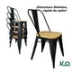 thumbnail image 4 of Silla Tolix KingsHouse Negro Mate con Asiento de Madera 2 Pzs, 4 of 8