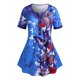thumbnail image 2 of Camiseta con Medio Botón de Estampado de Mariposa en Talla Extra Rosegal  Camisetas tallas grandes, 2 of 5