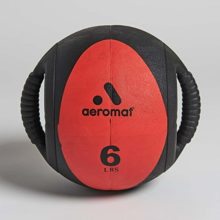 Medicine Ball with Handles - 6 lb. Red (Professional Gym Quality) by AeroMat