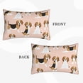 thumbnail image 2 of Zufioo Beagle Dog On Brown Print Double-sided Plush Pillow Cover,Decorative Pillow Protector without Pillow Core, Suitable for Sofa, Bedroom, Car-14"x20", 2 of 6
