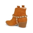 thumbnail image 3 of Women Jeweled Pointy Toe Chunky Stacked Heel Ankle Bootie 19558, 3 of 6