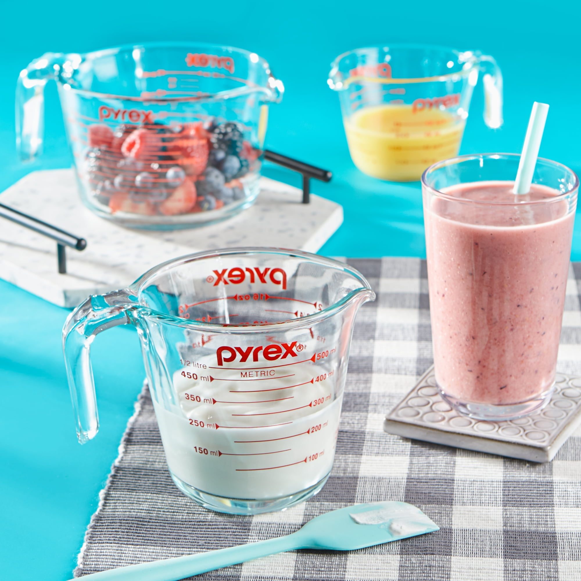 pyrex glass measuring cup set 3-piece 4,2,1 Cup microwable made In