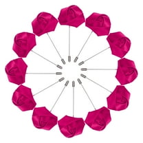Uxcell 12 Pcs Groom Boutonnieres Rose Boutonnieres Pins for Men Wedding Ceremony Formal Party, Rose Red