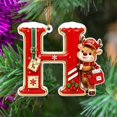 thumbnail image 4 of JeashCHAT Initial Letter Christmas Ornaments, Red Personalized Christmas Initial Ornaments Cute Reindeer Pendant Christmas Tree Hanging Decorations Xmas Gifts, 4 of 5