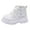 White, variant on Krdevn Girls Boots - Children's Painting Bright Leather Warm Boots -Toddler Boots,Cowgirl Boots,Color:White,Size:9