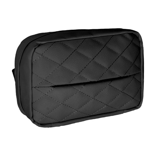 Pisexur Accesorios para coches, Electrónica para cochesCaja de pañuelos para coche a cuadros de cuero para colgar en el coche, multifuncional, moderna, para el interior del coche, para el asiento del