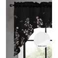 thumbnail image 2 of Black Floral Swag Valances for Windows, Small Curtains Drapes, Elegant Pastoral Flowers Farmhouse Kitchen Window Curtains Over Sink Rod Pocket Window Treatment Valance for Bedroom/Bathroom 56"x36", 2 of 5