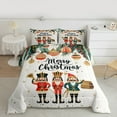 thumbnail image 2 of Manfei Xmas Nutcracker Full Size Comforter Sets for Kids, Merry Christmas Bedding Comforter Set, Gold Stars Bedding Sets, Microfiber Bedroom Decor, Reversible 3 Pieces, 2 of 8