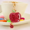 thumbnail image 4 of Naierhg Fashion Rhinestone Apple Keyring Alloy Car Key Chain Purse Bag Decor Gift, 4 of 8