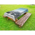 thumbnail image 1 of Urban Outdoor Tablecloth, Modern Office Work Place with view to City Architecture Contemporary Urban Plan, Decorative Washable Fabric Picnic Table Cloth, 58 X 84 Inches,Grey White Blue, by Ambesonne, 1 of 2
