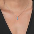 thumbnail image 3 of Gem Stone King Swiss Blue Topaz and Swiss Blue Topaz 3 Stone Pendant Necklace for Women (1.16 Cttw, Gemstone Birthstone, Round 5Mm, 4Mm and 3Mm, With 18 inch Chain), 3 of 3