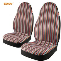 Sojoy Boho Front Car Seat Covers 2 Front Baja Universal Bucket Seat Covers with 2 Safety Seat Belt Cover Pads for Cars, SUVs, Trucks (Colorful)