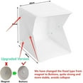 thumbnail image 4 of Caja de luz LED portátil para estudio fotográfico, incluye 6 fondos intercambiables y bolsa de transporte, ideal para fotografía de pequeños objetos, sin batería ni enchufe., 4 of 5