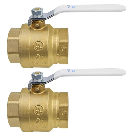 Midline Valve 832T224-NL-2 Valve à Bille Port Complet Premium, Laiton, 2 Po. FIP x 2 Po. FIP (2 Pack)