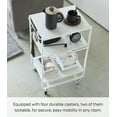 thumbnail image 3 of Yamazaki Home Rolling Utility Cart, White, Steel, Wheels, 3 of 7
