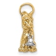 thumbnail image 2 of 14k Two-Tone 3-D Cat w/ Dangling Bell Charm K9470, 2 of 5