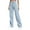 Light Blue, variant on Women's Plus Size High Waist Wide Leg Jeans, Stretch Denim Straight Leg Pants with Side Pockets, Loose Fit Vintage Washed Mom Jeans for Casual and Daily Wear Black L