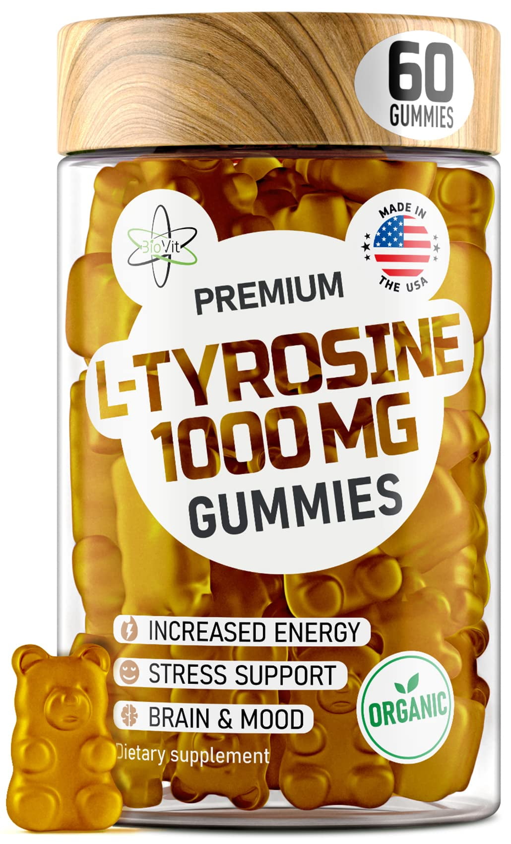 BioVit L Tyrosine Gummies for Focus Premium LTyrosine 1000mg